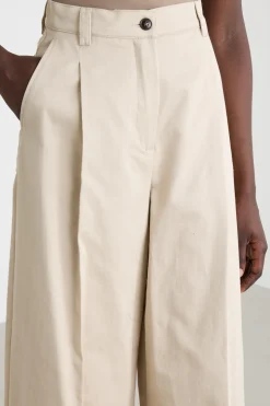 Pantalone ampio in gabardina - Beige