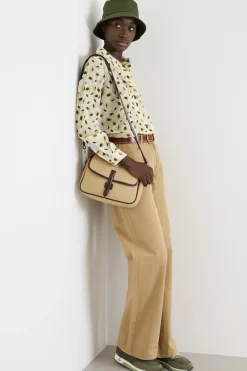 Pantalone ampio in gabardina - Cammello