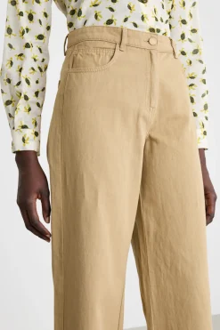 Pantalone ampio in gabardina - Cammello