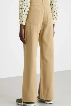Pantalone ampio in gabardina - Cammello