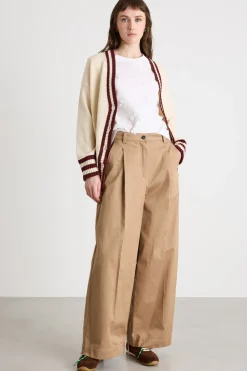 Pantalone ampio in gabardina - Cammello