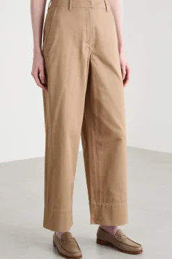 Pantalone ampio in gabardina - Cammello