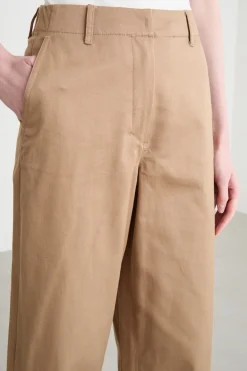 Pantalone ampio in gabardina - Cammello