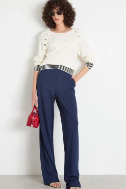 Pantalone ampio in jersey - Blu