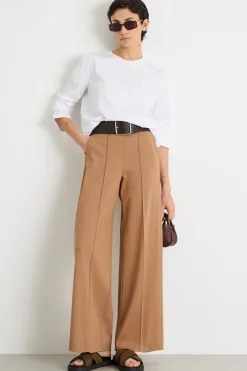 Pantalone ampio in jersey - Cammello