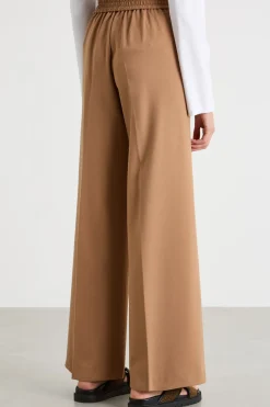 Pantalone ampio in jersey - Cammello