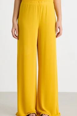 Pantalone ampio in jersey - Giallo
