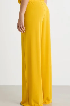 Pantalone ampio in jersey - Giallo