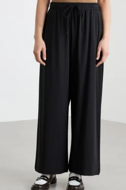 Pantalone ampio in jersey - Nero