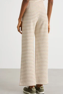 Pantalone ampio in jersey piqué - Beige Cammello