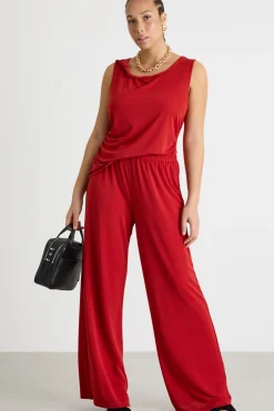 Pantalone ampio in jersey - Rosso