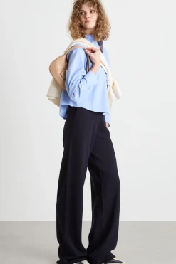 Pantalone ampio in maglia - Blu Notte