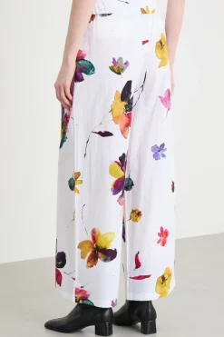 Pantalone ampio in popeline - Bianco