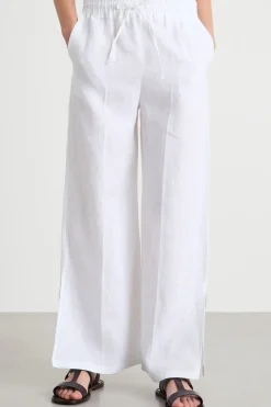 Pantalone ampio in puro lino - Bianco