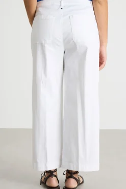 Pantalone ampio in raso - Bianco