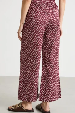 Pantalone ampio in raso - Bordeaux