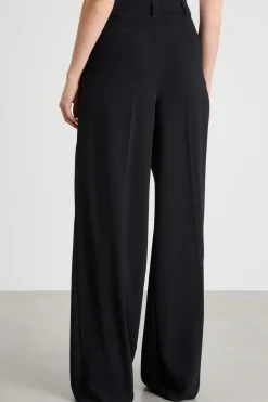 Pantalone ampio in raso - Nero