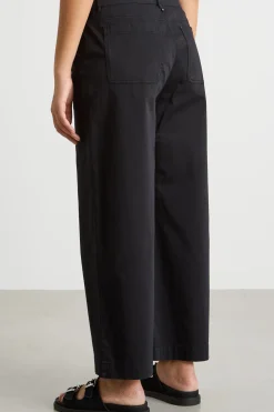 Pantalone ampio in raso - Nero