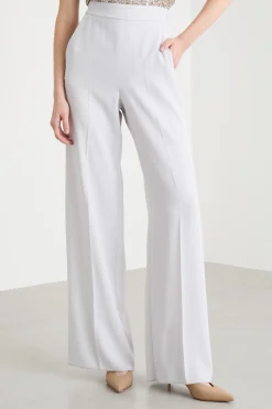 Pantalone ampio in raso opaco - Bianco