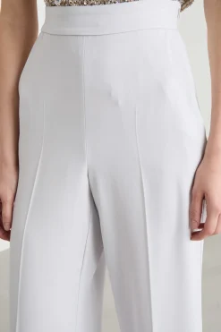Pantalone ampio in raso opaco - Bianco