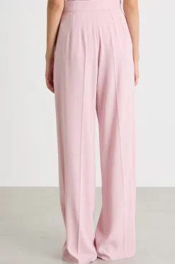 Pantalone ampio in raso opaco - Rosa