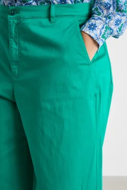 Pantalone ampio in raso - Verde