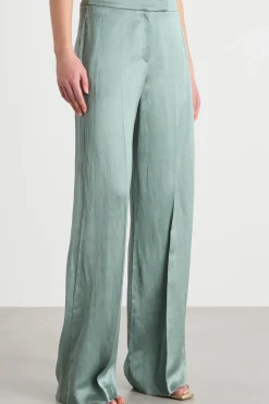 Pantalone ampio in raso - Verde