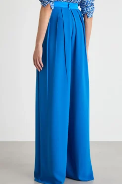 Pantalone ampio in sablé - Blu