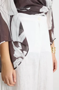 Pantalone ampio in tela - Bianco
