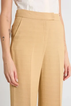 Pantalone ampio in tessuto fluido - Cammello
