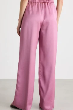 Pantalone ampio in tessuto fluido - Rosa