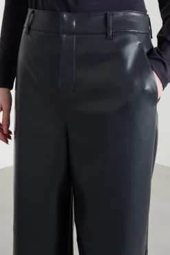 Pantalone ampio in tessuto spalmato - Blu