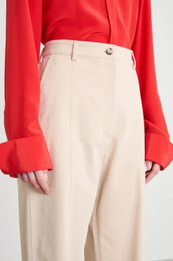 Pantalone ampio in twill - Beige