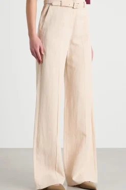 Pantalone ampio in twill - Beige