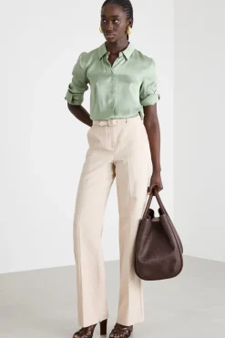 Pantalone ampio in twill - Beige