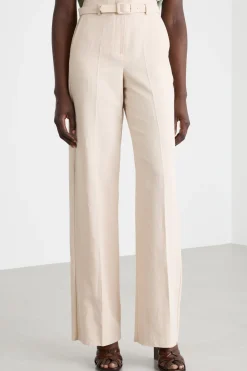 Pantalone ampio in twill - Beige