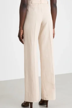 Pantalone ampio in twill - Beige