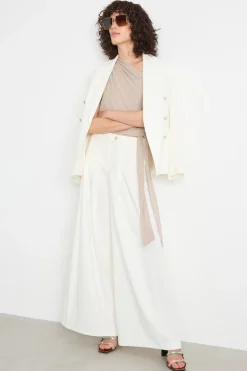 Pantalone ampio in twill - Bianco