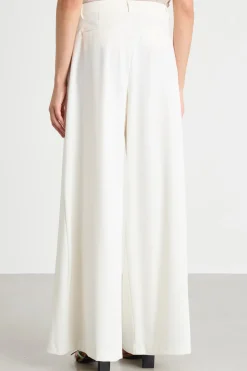 Pantalone ampio in twill - Bianco