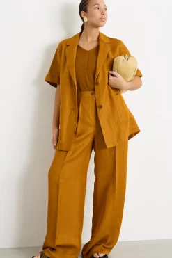 Pantalone ampio in twill - Marrone