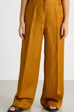 Pantalone ampio in twill - Marrone