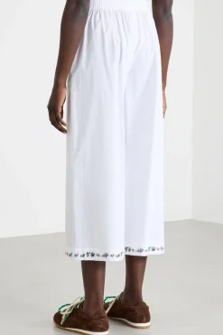 Pantalone ampio ricamato - Bianco