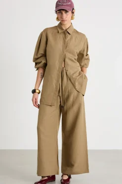 Pantalone ampio stile jogging - Cammello