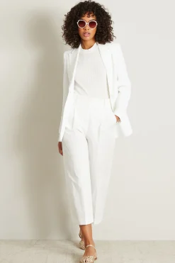 Pantalone a palazzo in misto cotone - Bianco