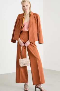 Pantalone a palazzo in taffettà - Arancione