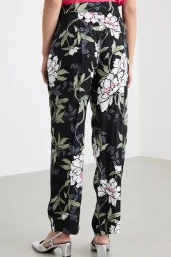 Pantalone a sigaretta con cintura - Nero