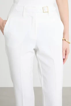 Pantalone a sigaretta con cinturino - Bianco