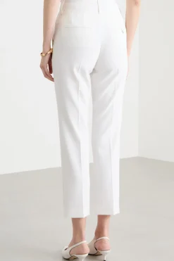 Pantalone a sigaretta con cinturino - Bianco