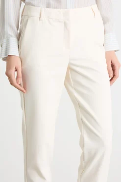 Pantalone a sigaretta con spacchi - Bianco