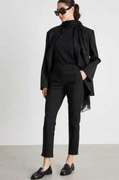 Pantalone a sigaretta con spacchi - Nero